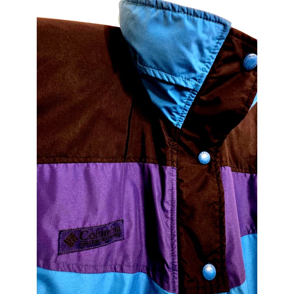 Columbia Sportswear Y2K Colorblock Jacket Women’s Size L Blue Purple Zip Front - Picture 5 of 5